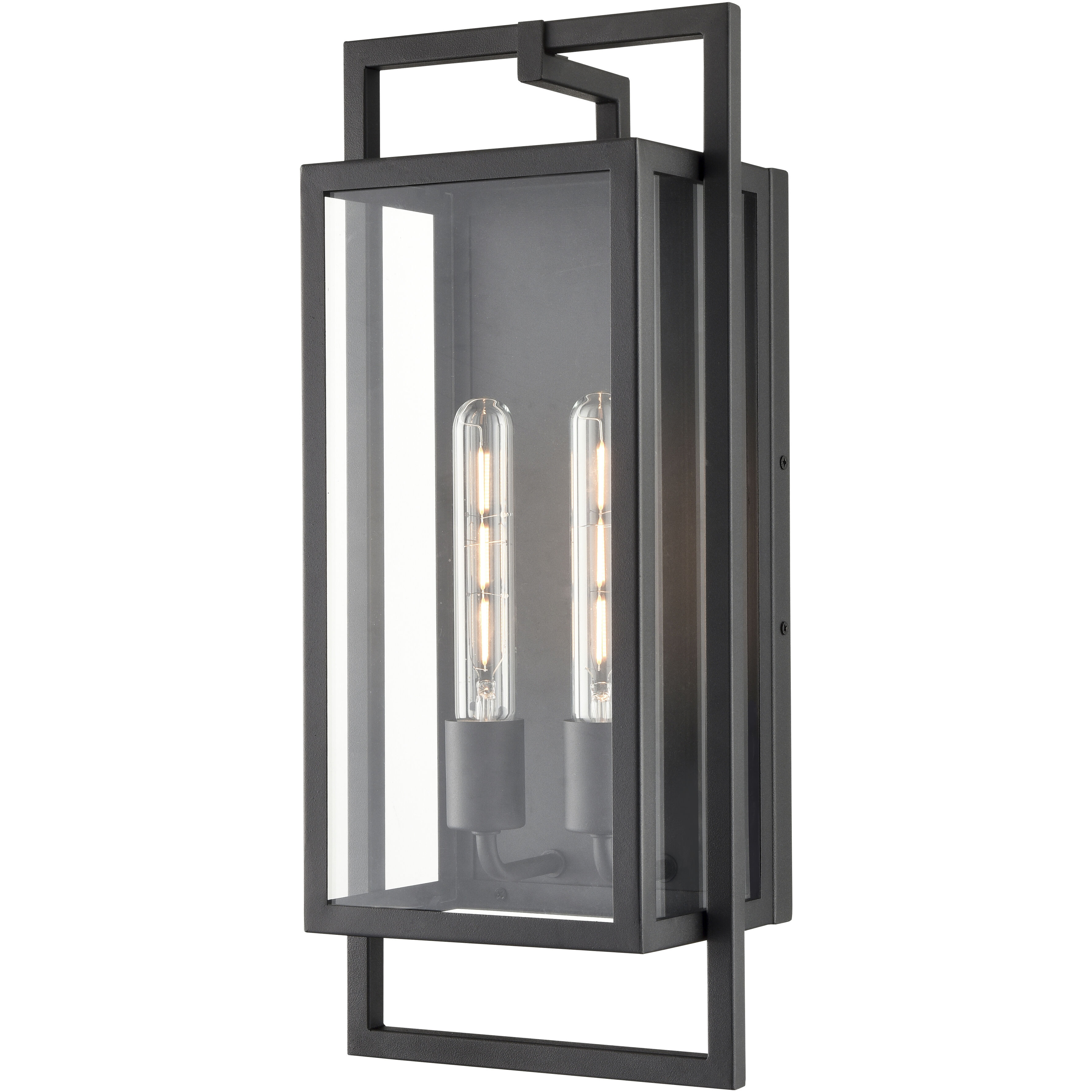 Agatha 2 Light 19.6 inch Textured Black Outdoor Wall Sconce